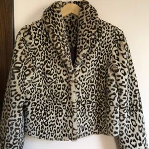velvet brand faux leopard jacket